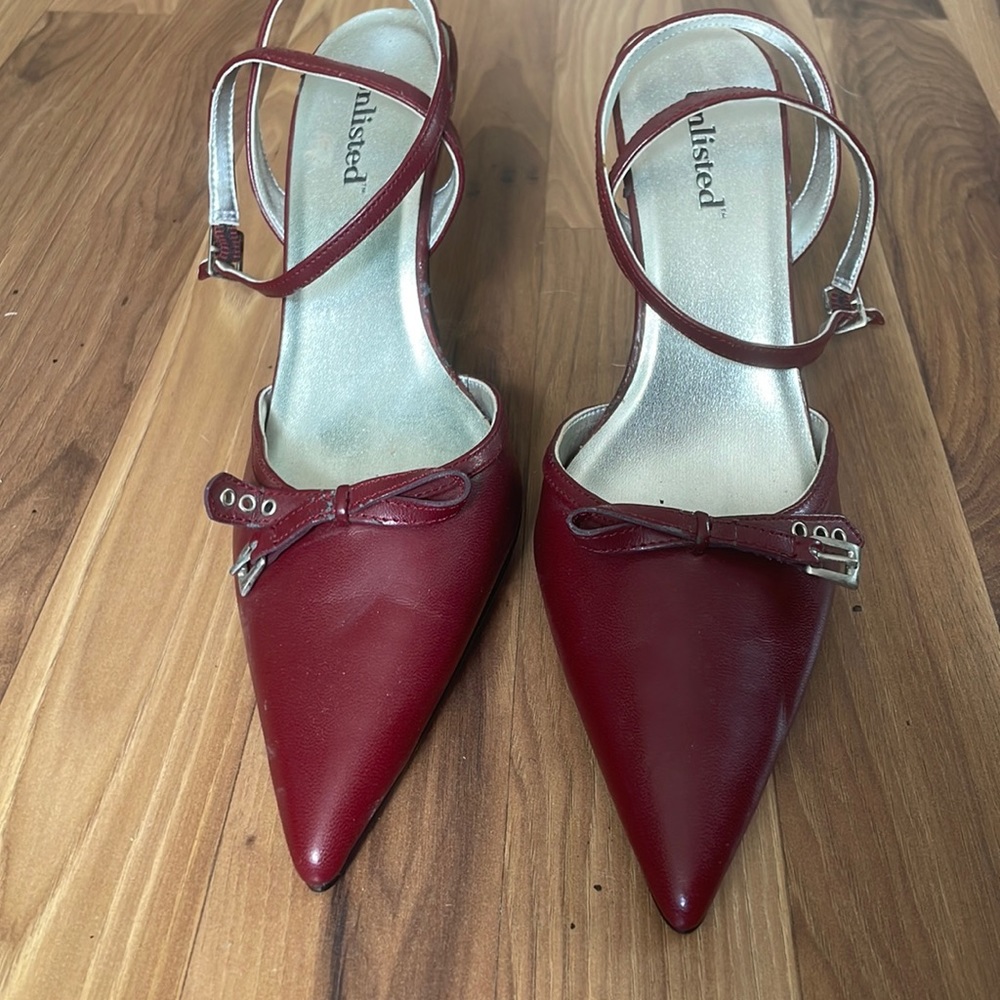 Unlisted Burgandy slingback heels